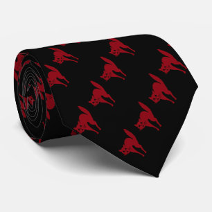 spooky blood red frightened cat halloween tie
