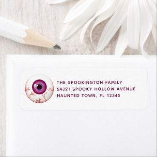 Spooky Bloodshot Eyeball Halloween Return Address