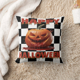 Spooky Bloody Pumpkin Halloween Cushion