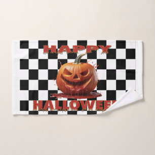 Spooky Bloody Pumpkin Halloween Hand Towel