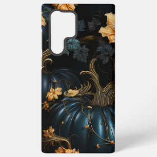 SPOOKY BLUE AND GOLD GOTHIC HALLOWEEN PUMPKINS SAMSUNG GALAXY CASE