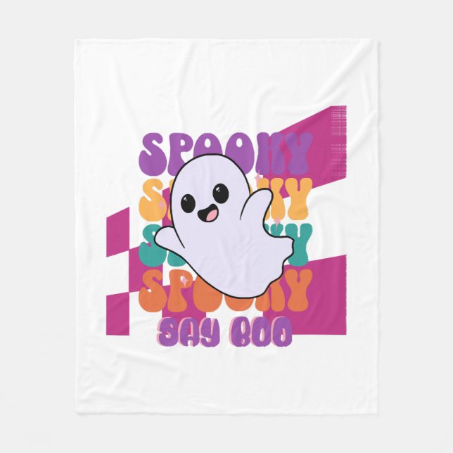 Spooky Boo Fleece Blanket (Front)