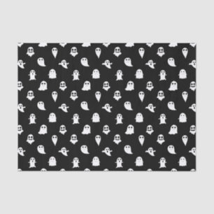 Spooky Boo Ghost Black and White pattern Halloween Tissue Paper