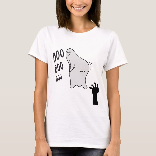 Spooky Boo Ghost Halloween Funny Novelty Shirt (Front)