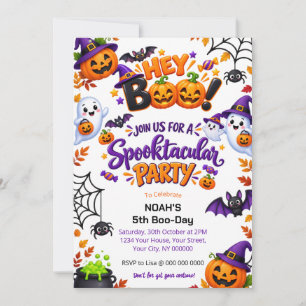 Spooky Boo Halloween Birthday Party Invitation
