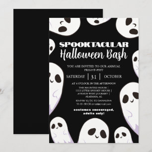 spooky Boo Haunted house Halloween bash party Invitation