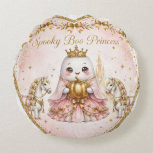 Spooky Boo Pillow Cover Pink Princess Ghost Hors