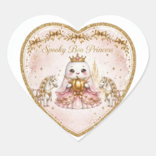 Spooky Boo Princess Coquette Halloween Heart Sticker