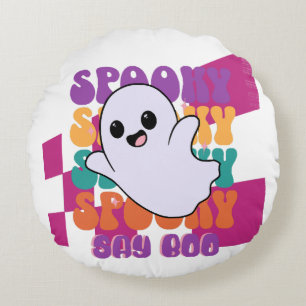 Spooky Boo Round Cushion