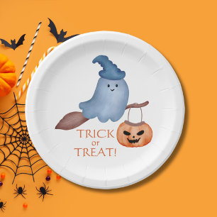 Spooky Boo Trick or Treat Kids & Family Halloween Paper Plate