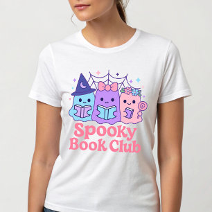 Spooky Book Club Cute Ghost Reading T-Shirt