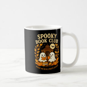 Spooky Book Club Halloween Ghost Reading Coffee Fa Mug