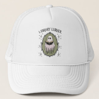 Spooky Book Lover Ghost Design Trucker Hat