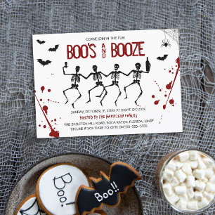 Spooky Boo's And Booze Halloween Party Invitation