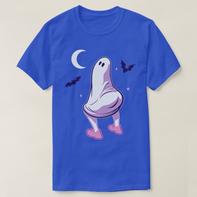 Spooky Booty Twerking Halloween Bedsheet Ghost T-Shirt (Design Front)