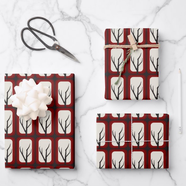 Spooky Branch Retro Deco Fusion  Wrapping Paper Sheet (Front)