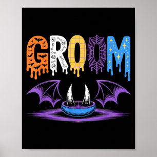 Spooky Bride And Groom Halloween Wedding Love Poster