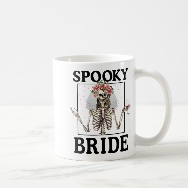Spooky Bride Bridesmaid Skeleton Halloween Bachelo Coffee Mug (Right)