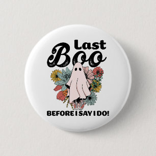 Spooky Bride Floral Ghost Wedding Bachelorette Hal 6 Cm Round Badge