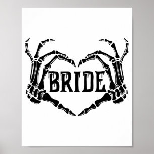 Spooky Bride Skeleton Hands Engagement Wedding Hal Poster