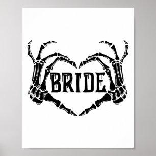 Spooky Bride Skeleton Hands Engagement Wedding Hal Poster