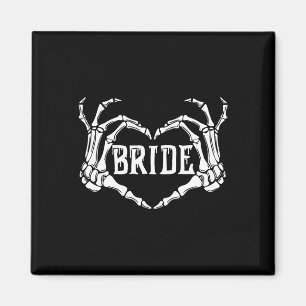 Spooky Bride Skeleton Hands Halloween Engagement W Magnet