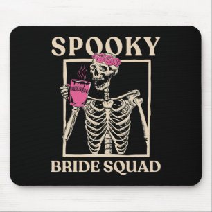 Spooky Bride Squad Skeleton Halloween Bachelorette Mouse Mat