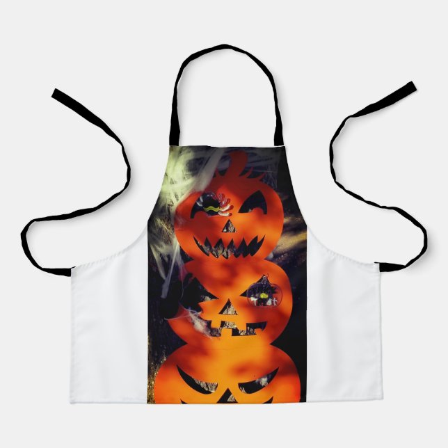 Spooky Bright Jack-O-Lantern All-Over Print Apron (Front)