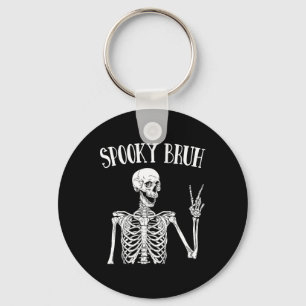 Spooky Bruh Skeleton Spooky Vibe Halloween Tee For Key Ring