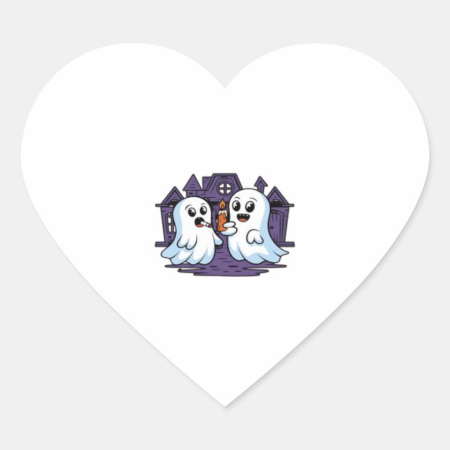 Spooky Buddies A Halloween Haunt Classic T-Shirt_1 Heart Sticker (Front)