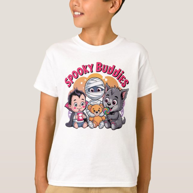 Spooky Buddies Halloween Kids Tee" T-Shirt (Front)