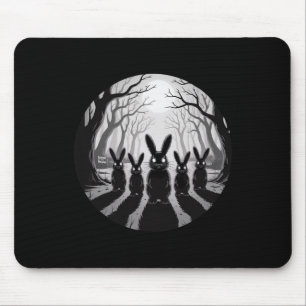 Spooky Bunny Patrol Creepy Halloween Forest Gothic Mouse Mat