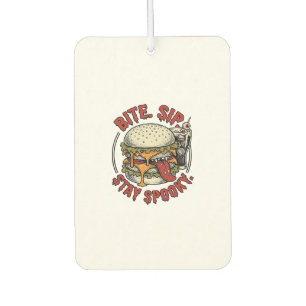 Spooky Burger Shirt Vintage Engraving Halloween Gr Car Air Freshener