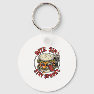 Spooky Burger Shirt Vintage Engraving Halloween Gr Key Ring