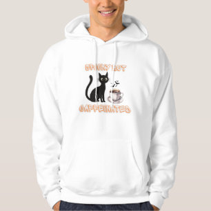 Spooky But Caffeinated – Halloween Black Cat Coffe Hoodie