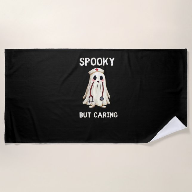 SPOOKY BUT CARING Essential T-Shirt Beach Towel (Front)