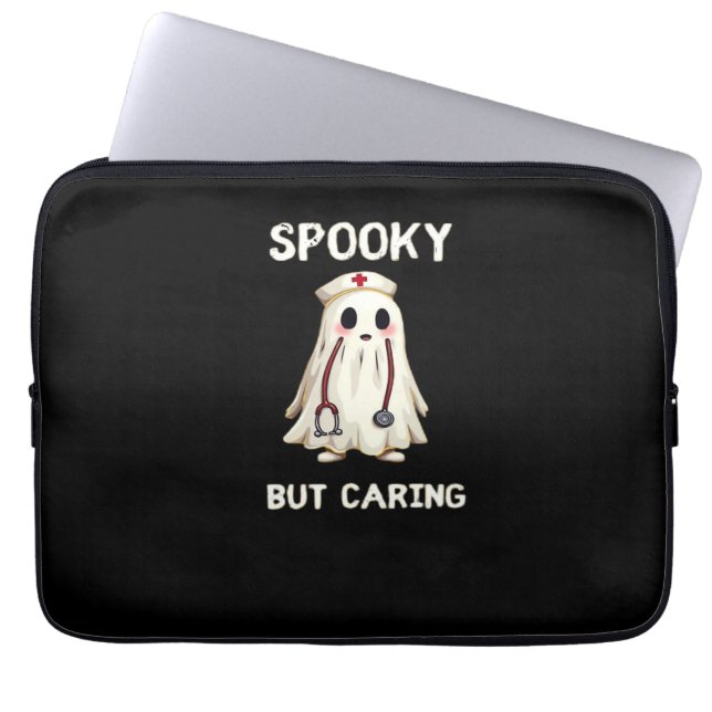 SPOOKY BUT CARING Essential T-Shirt Laptop Sleeve (Front)