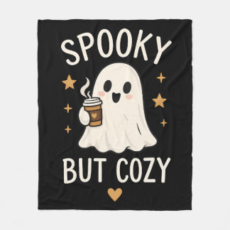 Spooky But Cosy Ghost Halloween Fleece Blanket