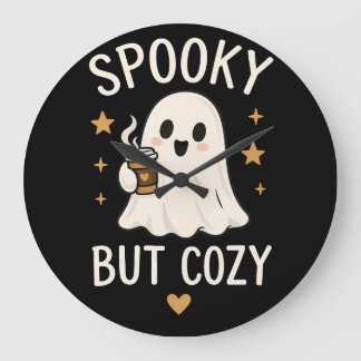 Spooky But Cosy Ghost Halloween Large Clock