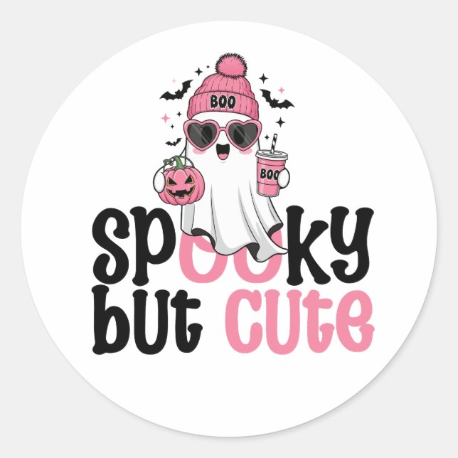 Spooky But Cute Classic Round Sticker (Front)