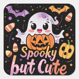 Spooky but Cute ExDesigner Halloween Square Sticker