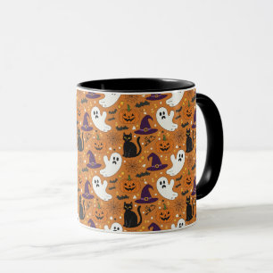 Spooky but Cute Halloween Friends Pattern Mug