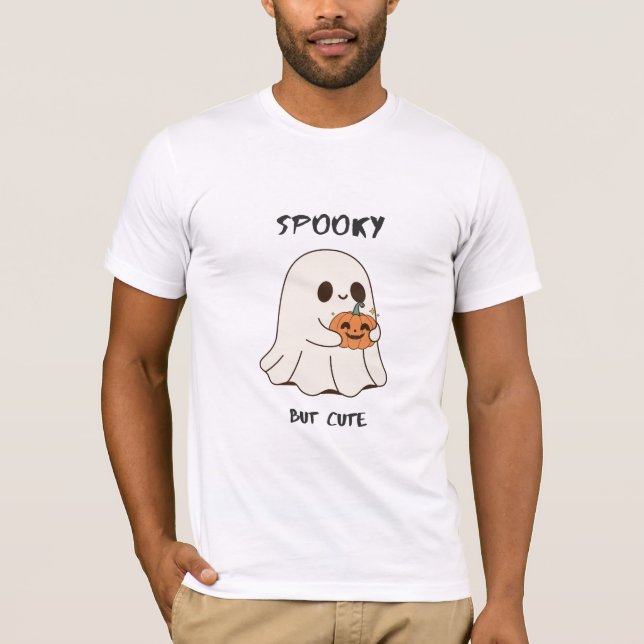 Spooky but Cute – Halloween Pastel Ghost Tee 👻💖 (Front)