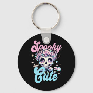 Spooky But Cute Skull Flowers Halloween Pastel Got Key Ring