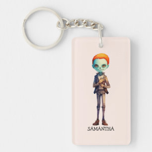Spooky But Cute Zombie Kid – Adorable Macabre (2) Key Ring