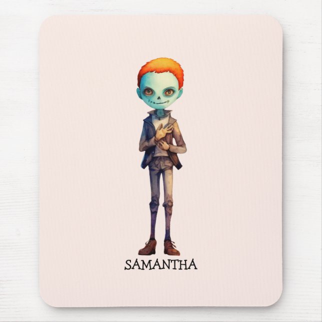 Spooky But Cute Zombie Kid – Adorable Macabre (2) Mouse Mat (Front)