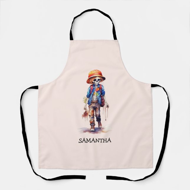 Spooky But Cute Zombie Kid – Adorable Macabre (3) Apron (Front)