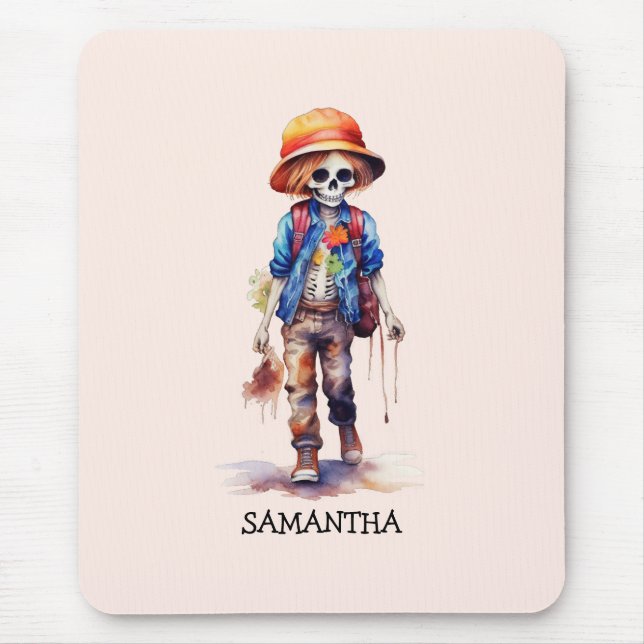 Spooky But Cute Zombie Kid – Adorable Macabre (3) Mouse Mat (Front)