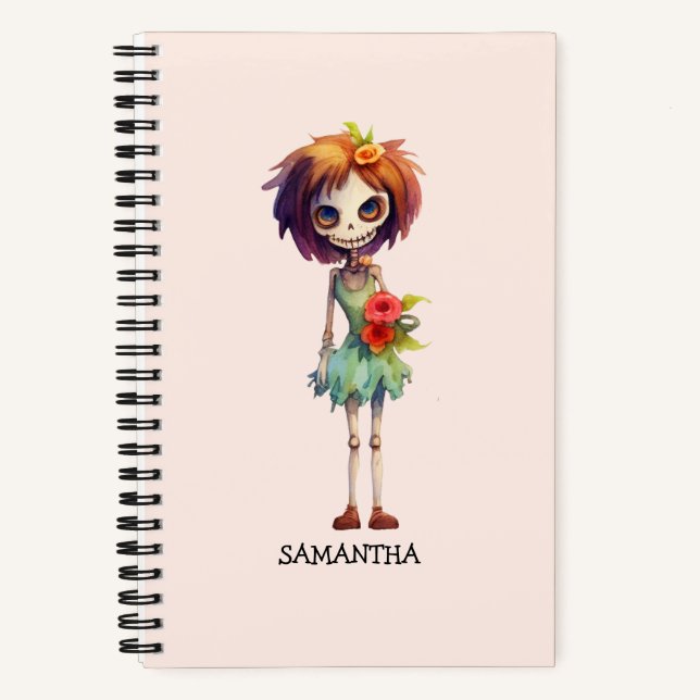 Spooky But Cute Zombie Kid – Adorable Macabre Notebook (Front)