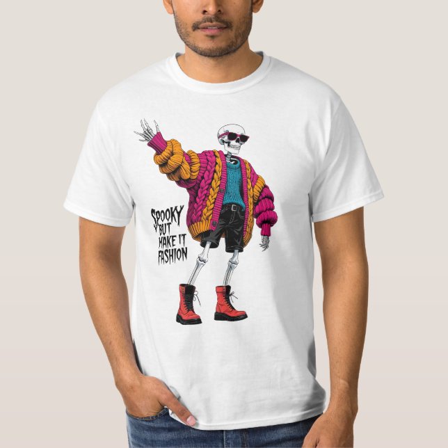 Spooky But Make It Fashion Funny Halloween T-Shirt (Front)